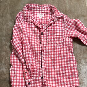 Cat & Jack Kids Red Plaid Button Down Shirt